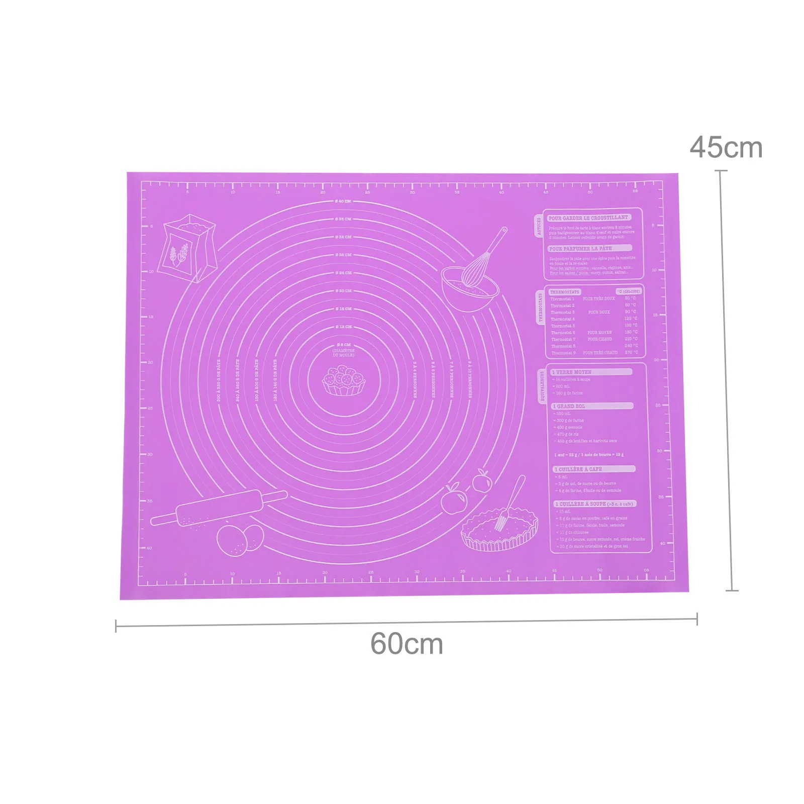 Силиконовый коврик 45x60 см для выпечки очень большой раскатки теста пиццы