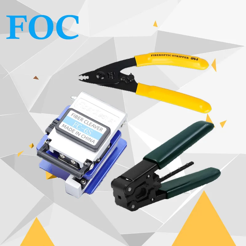 

Fiber Optic Tools Kit CFS-3 Stripper Cutter Knife Wire Stripper Optical Fibre Cleaver FC-6s