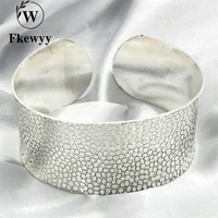 fkewyy womens ethnic bracelet vintage silver grey concave bangles fashion accessories cuff bracelets gothic dot texture bangles