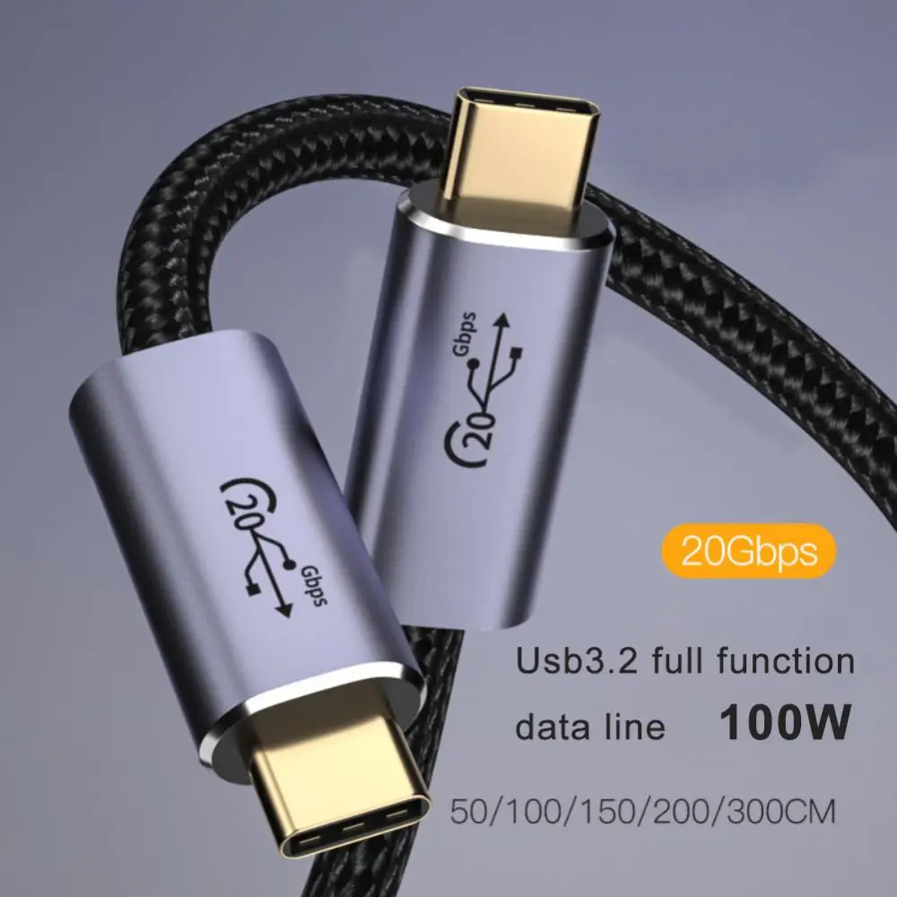 

TYPE-C USB Type C To C Cable Nylon Weave Alloy Laptop 5A E-MARK PD 100W USB 3.1 Gen2 10gbps 8K 60Hz Power Cable Accessories