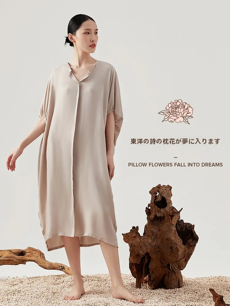 Верхняя ночная рубашка с дыней и для женщин лето 2024 новая статическая роскошная