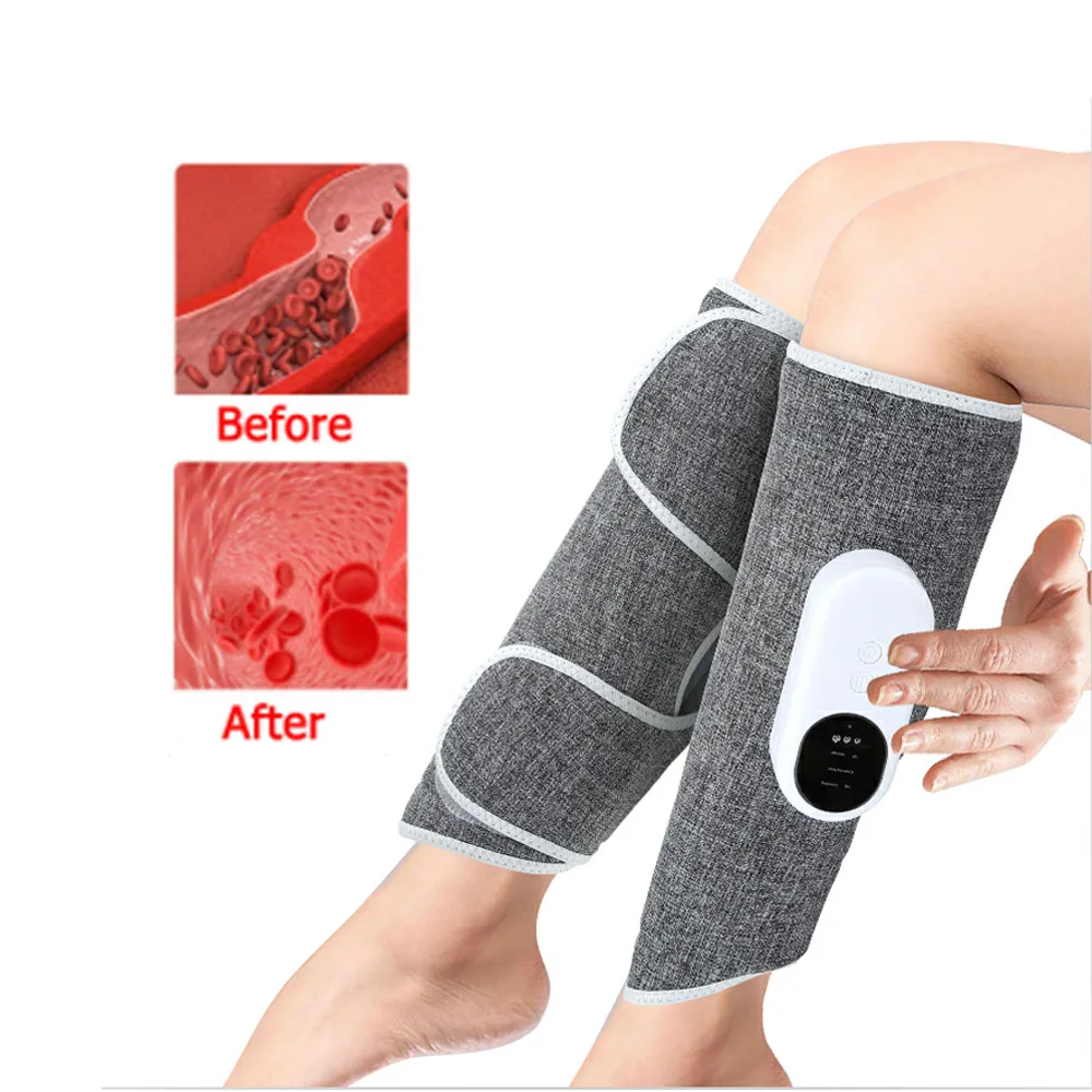

Air Wrap Leg Massager Electric Wireless Vibration Air Conpression Smart Controlled Heating Knee Calf Massager Muscle Pain Relief