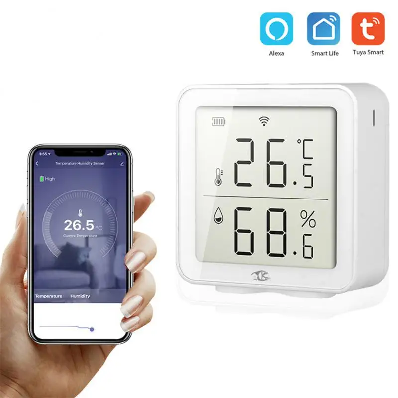 

Meter Sensor White Digital Electronic Wireless Smart Link Smart Home Electronic Temperature And Humidity Wfi Doodle New