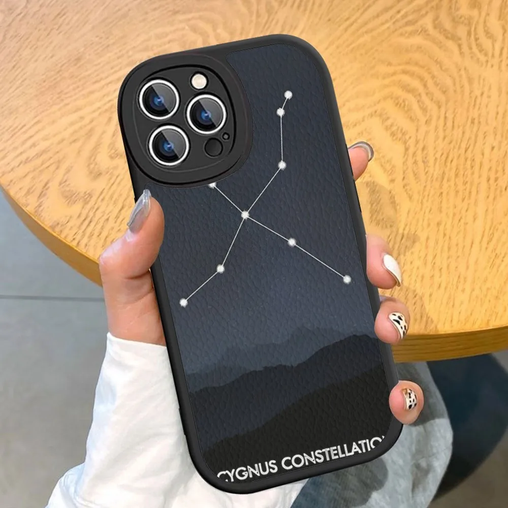 Twelve Constellations Phone Case Hard Leather For iPhone 14 13 12 Mini 11 14 Pro Max Xs X Xr 7 8 Plus Fundas