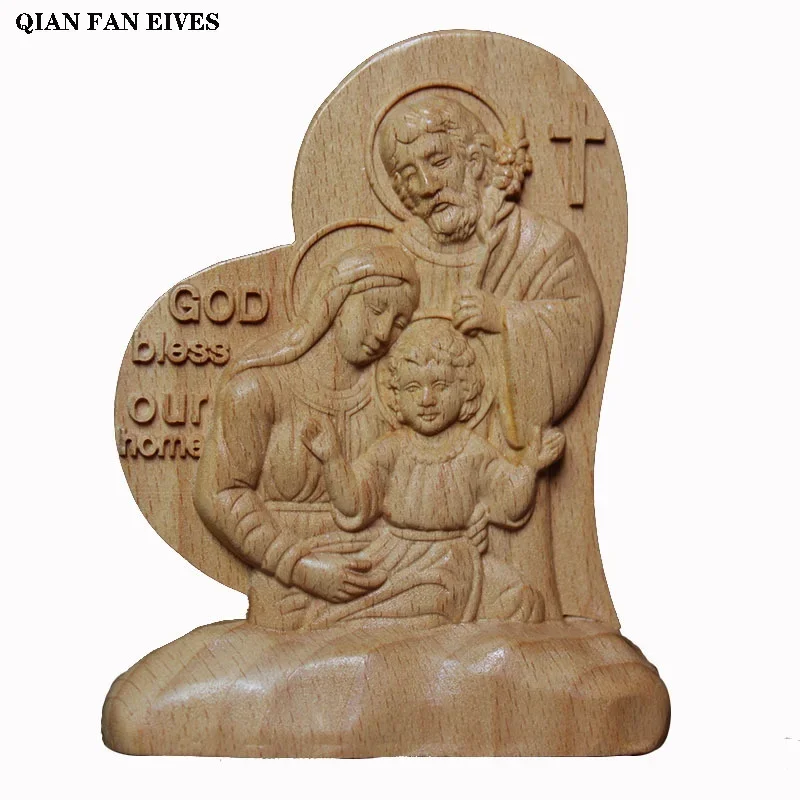 

Статуя католического Иисуса, Статуэтка из массива дерева ручной работы, принадлежности для церкви, украшение для дома, молитвенные идолы, аксессуары для украшения автомобиля, фигурки