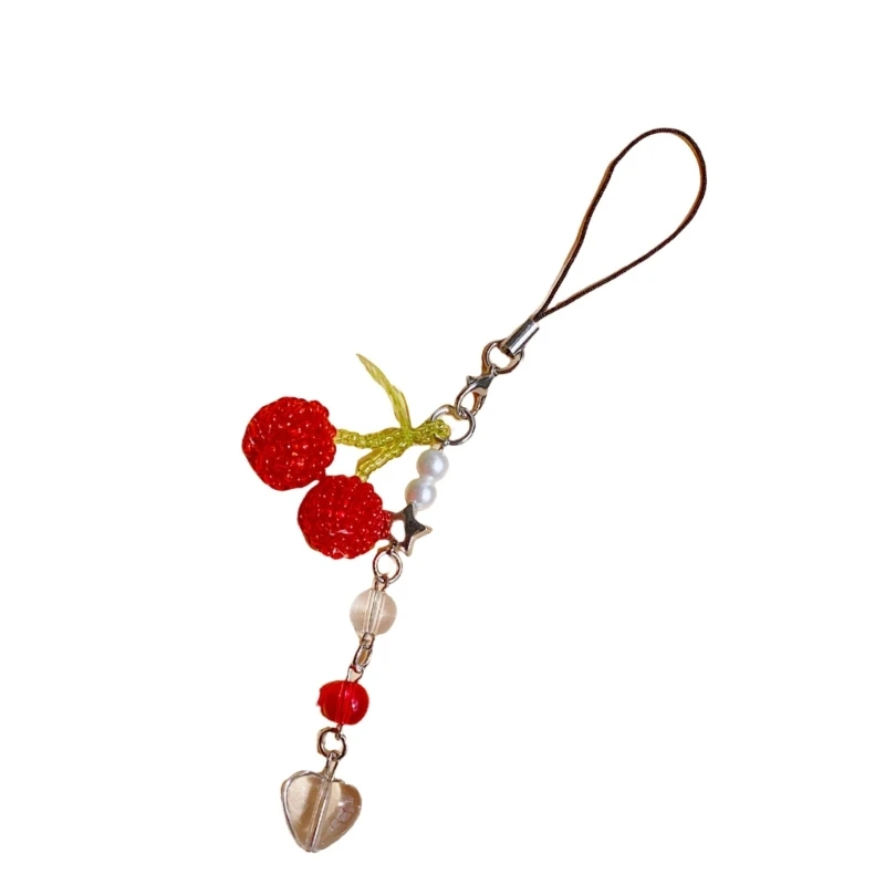 Брелок с бусинами вишни подвеска в виде фруктов брелок стильный аксессуар для