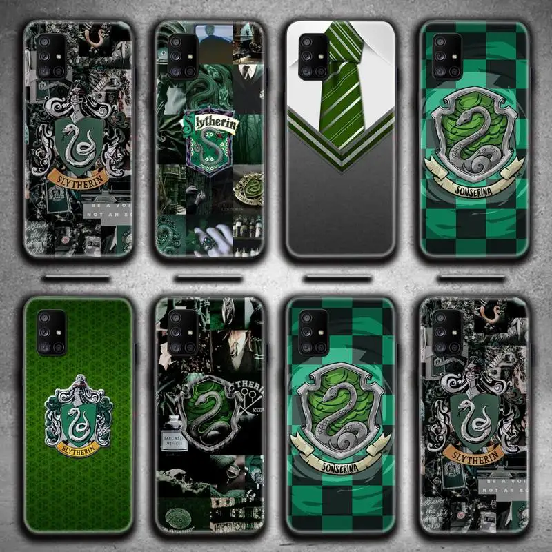 Чехол для телефона Harries Slytherin с символом Хогвартса Samsung Galaxy A52 A21S A02S A12 A31 A81 A10 A30 A32 A50