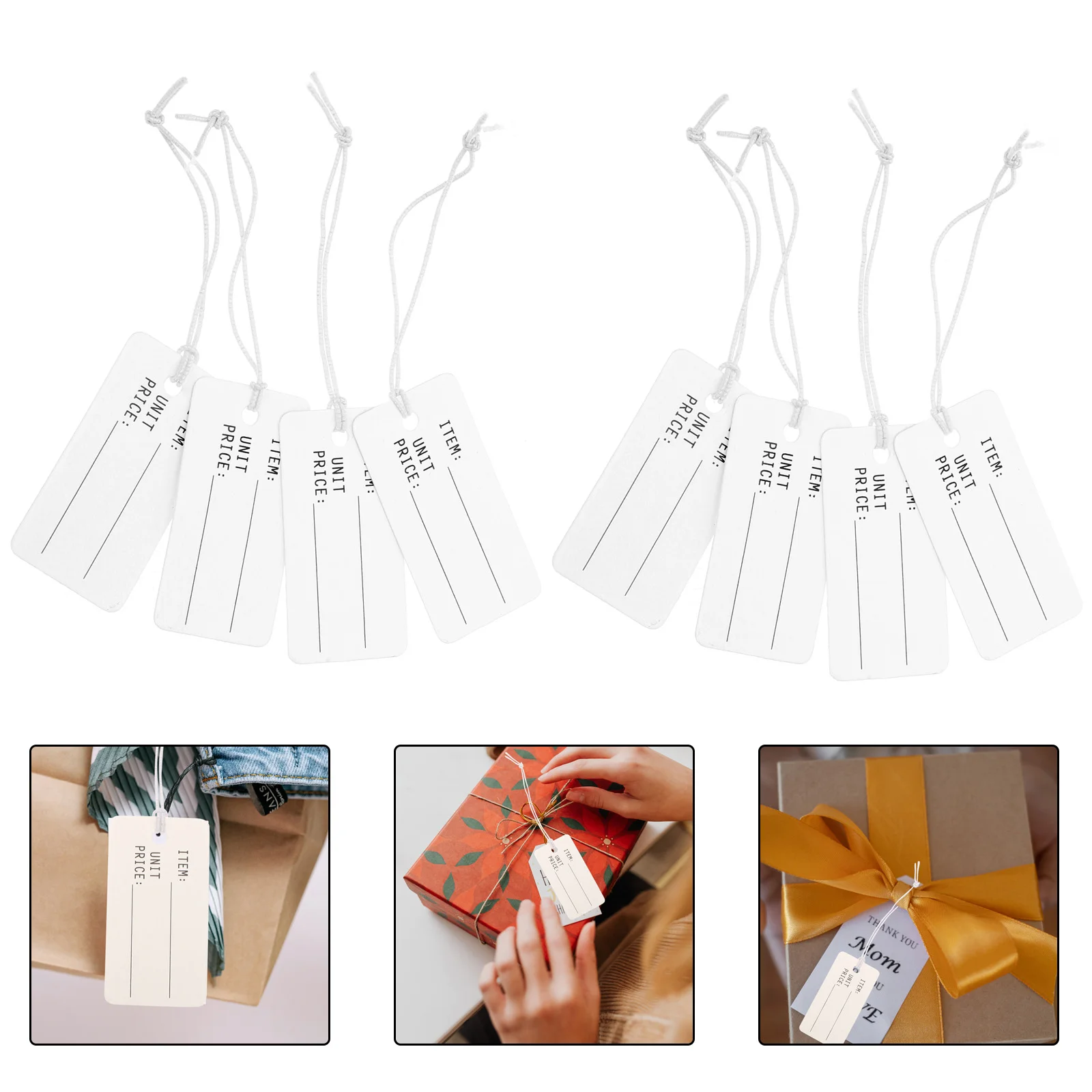 

100Pcs Blank Writable Marking Tags Price Tags Hanging Price Tags with Strings