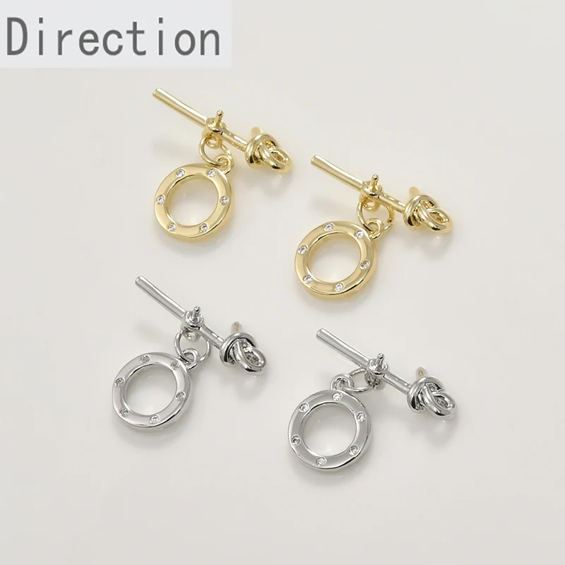 

Пряжка из циркония с узелком, Круглый аксессуар «сделай сам» для ожерелья, браслета, аксессуар с жемчугом, 14 К ЗОЛОТА