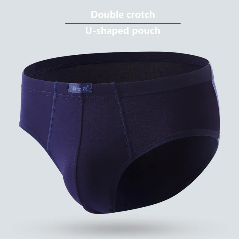 FK 6pcs Organic Cotton Men's Sexy Briefs AAA Antibacterial Man Underwear Boxer Shorts Solid Color Male Underpants Men's Panties