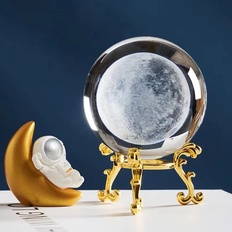 

Производитель, изготовленный на заказ, 3d-лазерная гравировка логотипа, прозрачный хрустальный стеклянный шар с серебряной Золотой базой, а...