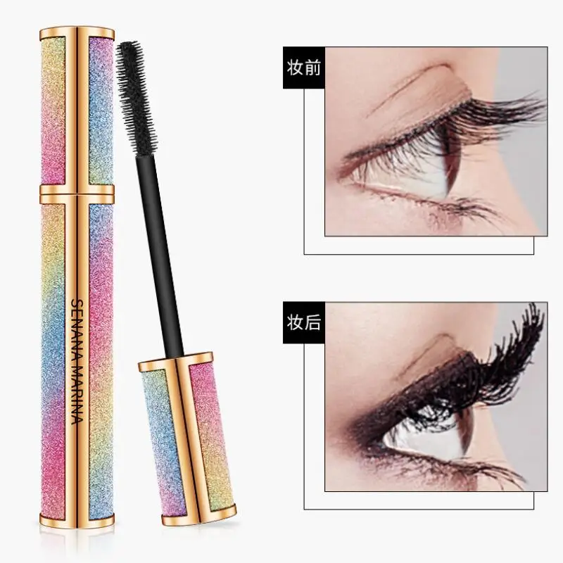 

3D Eyelash Mascara Waterproof Fast Dry Black Lengthening Lasting Curling Thick Extend Bright Starry Makeup