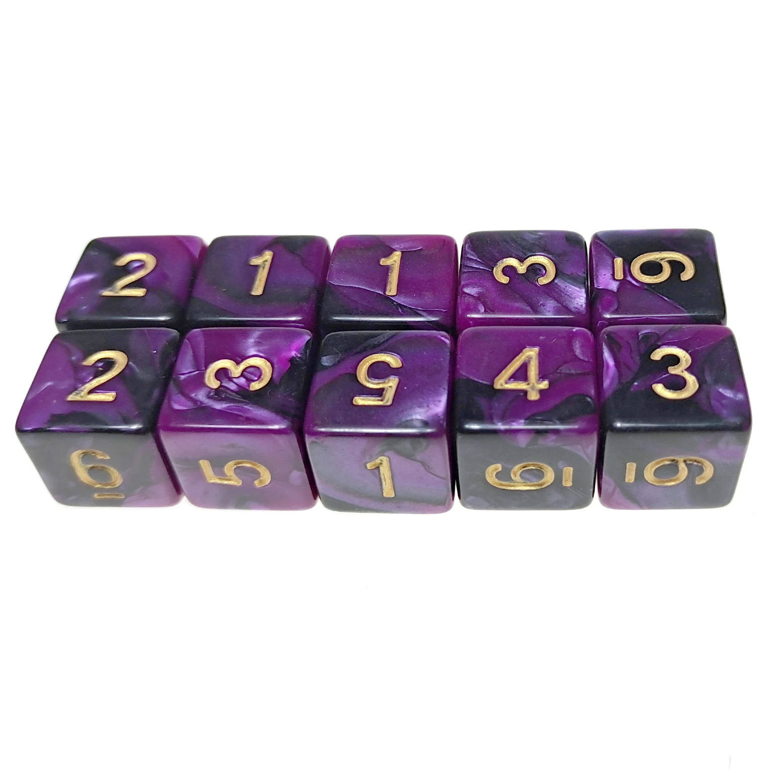 Набор из 10 6-сторонних игральных костей D6 для ролевых игр 16 мм подземей и Драконов