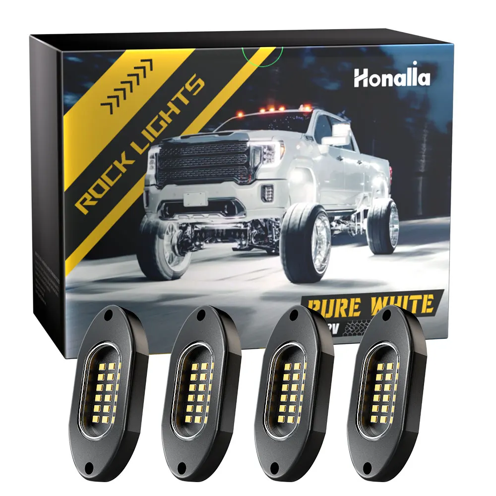 

4/6/8/12 Rock Lights LED для внедорожного грузовика SUV 4x4 ATV Jeep Neon Underbody Trail Rig Light Шасси Light Undergolw 12V (белый)