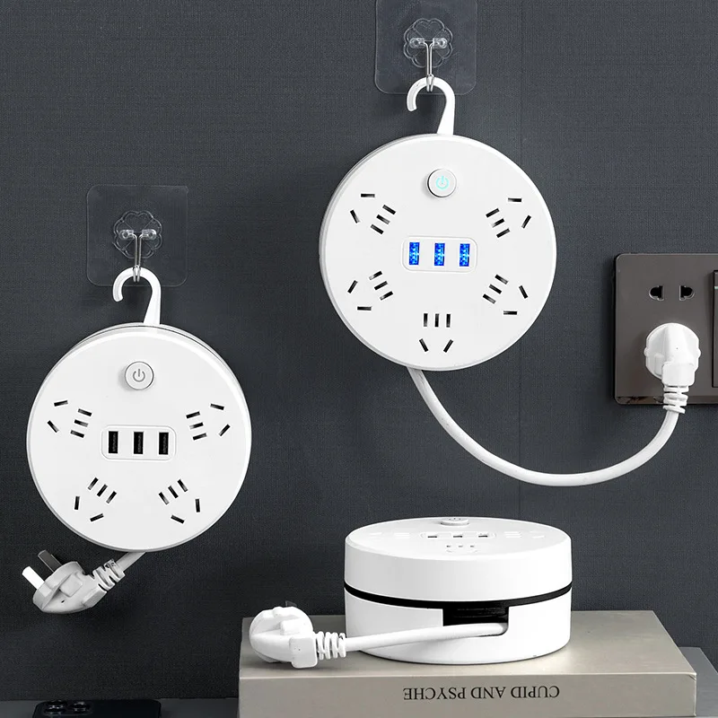

Retractable Cable Sockets 4 USB Charging Ports Power Plug US & AU Standard Plug Multi Adapter USB Socket
