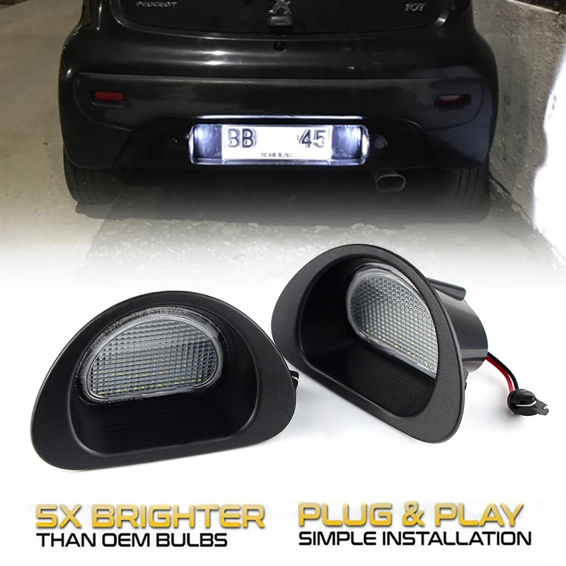 2 шт. Canbus фонарь для номерного знака Peugeot 107 05-14 Citroen C1 MK I 05-13 замена OEM #6340E2 6340 E2