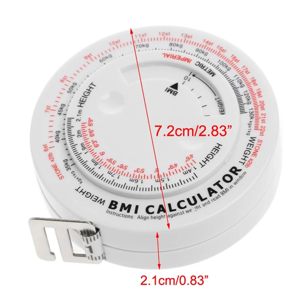150cm Tape Measure Body Sewing Flexible Ruler BMI Body Mass Index Retractable Tape Calculator Diet Tape Measures Measuring Tools images - 6