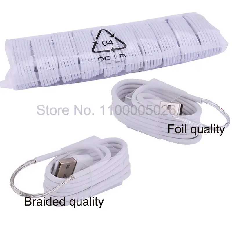 

10Pcs Braided quality Charge Cable For Phone Xs max Xr 8 7 6 plus 11 12 13 Pro Charging Cables Mobile Charger Cord High Quality