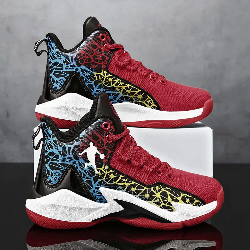 

Men's Basketball Shoes Lace Up High Top Sports Shoes Men's Retro Basketball Boots Fashion Breathable Men's Sports Shoes Sneakers