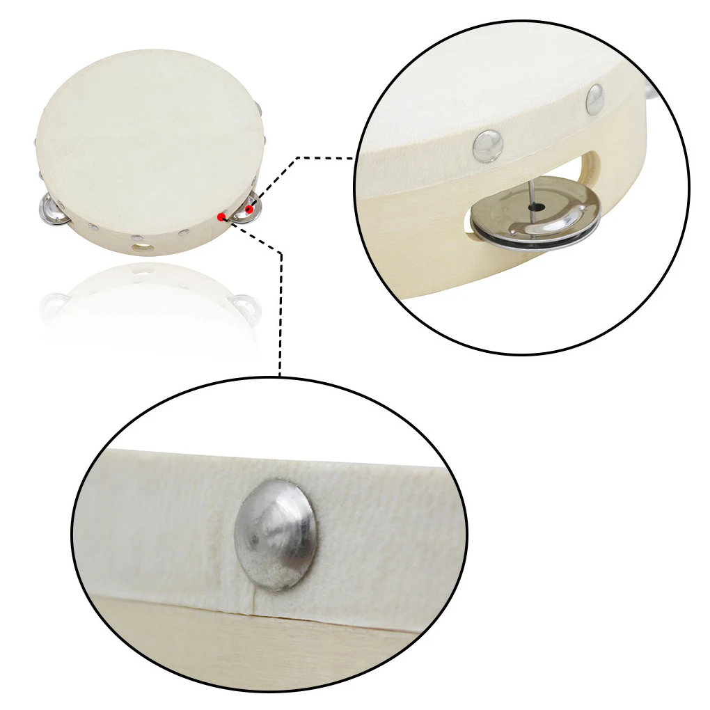 

8 дюймовый Тамбурин, ручной барабан, музыкальные игрушки, перкуссионный инструмент, деревянный колокольчик, дети, учитель, KTV, реквизит, дома,...