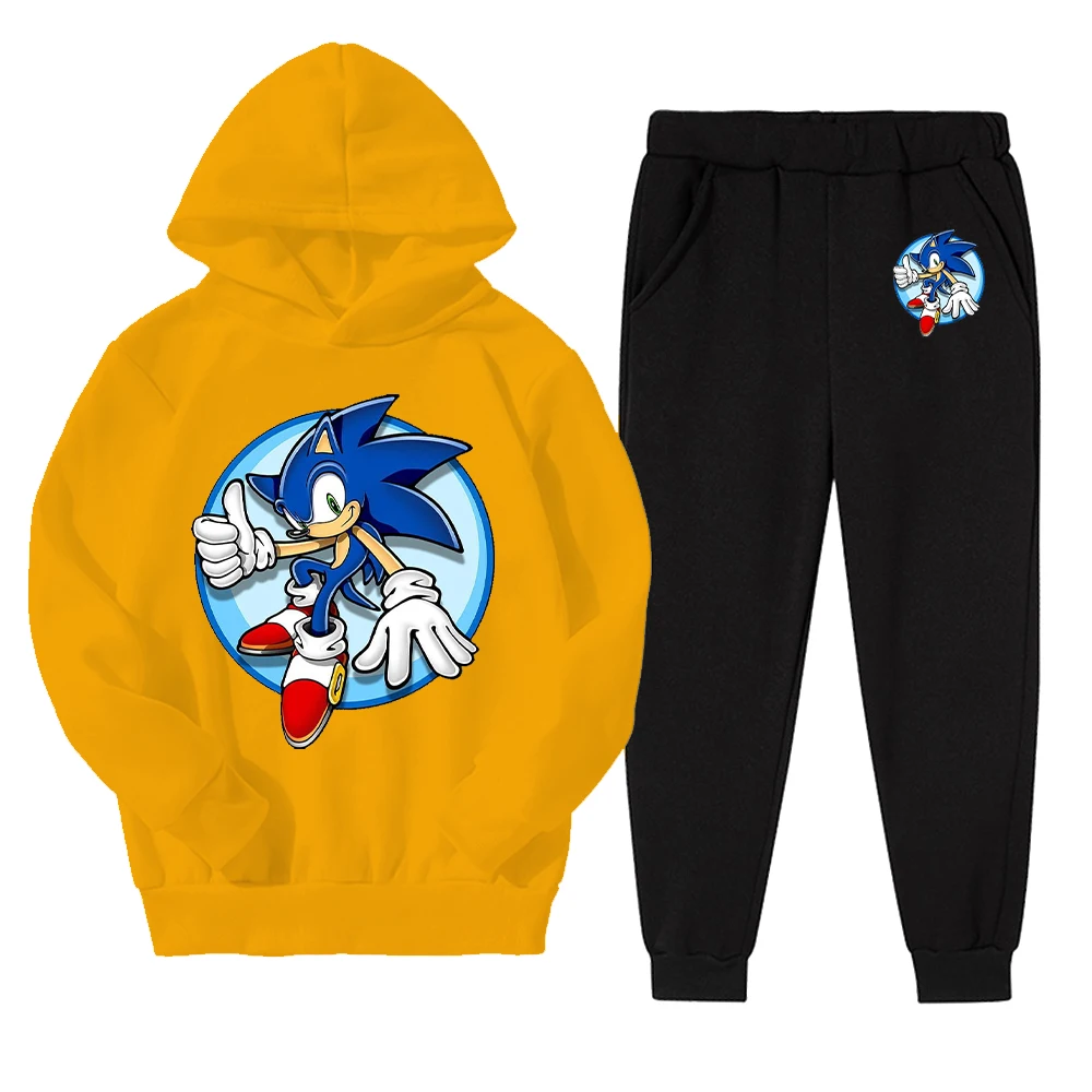 

Autumn/Winter Children's Fashion Hoodies Warm High Quality Sonic Print Streetwear Men's 2022 New Hoodie Suit Parent-Child Wear