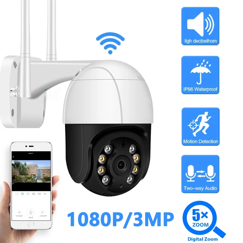 

3MP 2MP Wifi IP Cameras Outdoor 1080P Surveillance PTZ Camara Security Protection CCTV Auto Two Way H.265 Audio Security Camaras