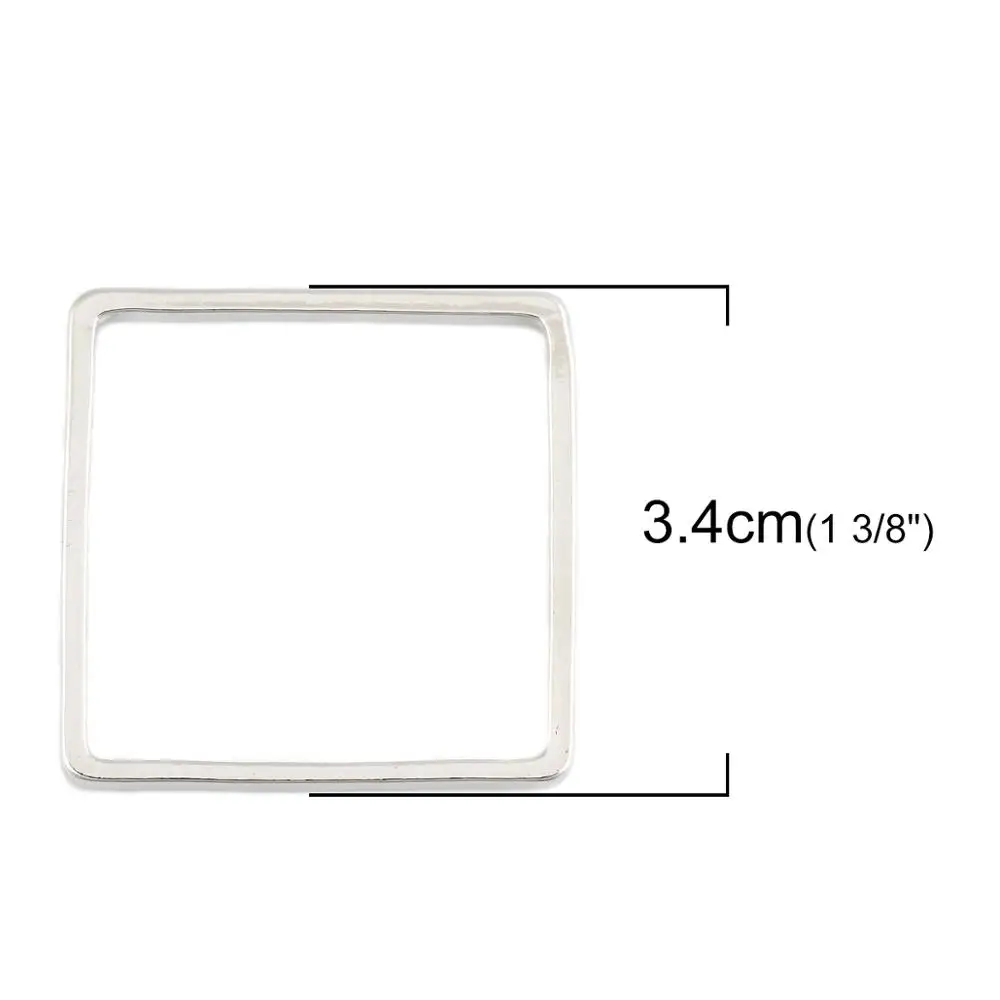 DoreenBeads Модные цинковый сплав разъемы квадратный Геометрический стиль розовое