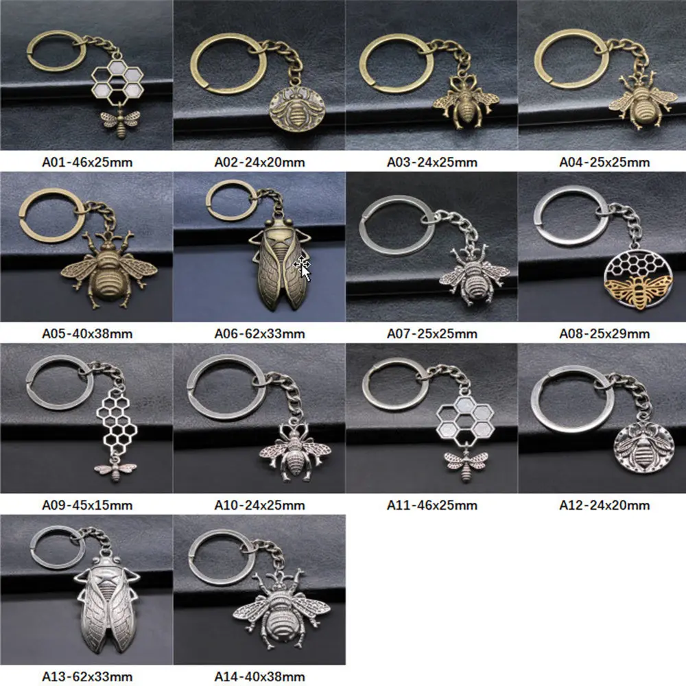 New Arrival Bee Charms Car Keychains Keyrings For Women Gift