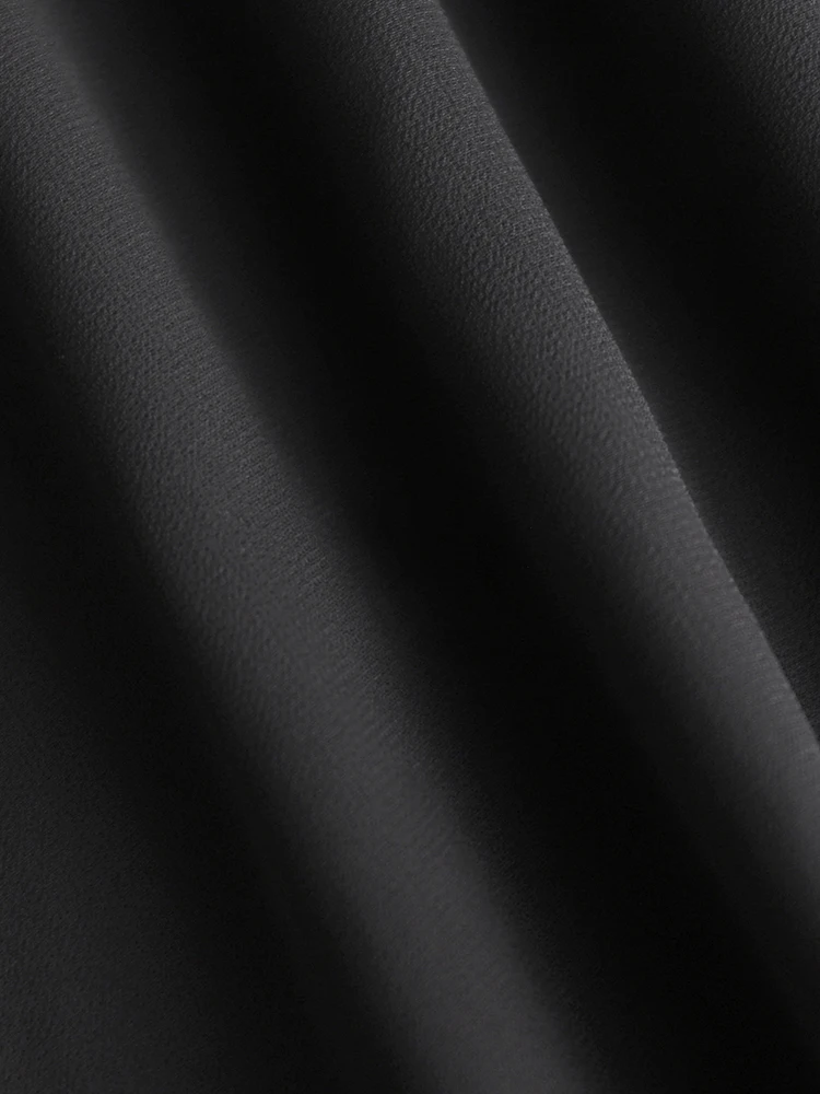 Новое китайское черное шифоновое платье с v-образным вырезом и завязкой на талии