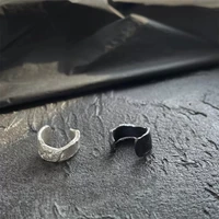 dark wind burning sterling silver tone ear clip ring can be dual use fashion trend wild men and women jewelry accessories