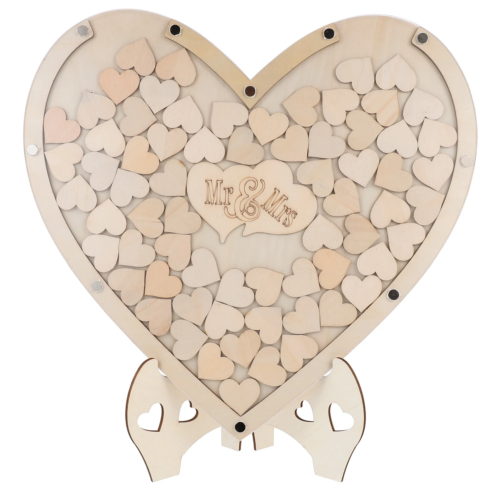 

Wedding Heart Ornaments Wood Signs Heart-shaped Book Wooden Party Guest Personalized Gift Baby Shower Alternative Stand DIY