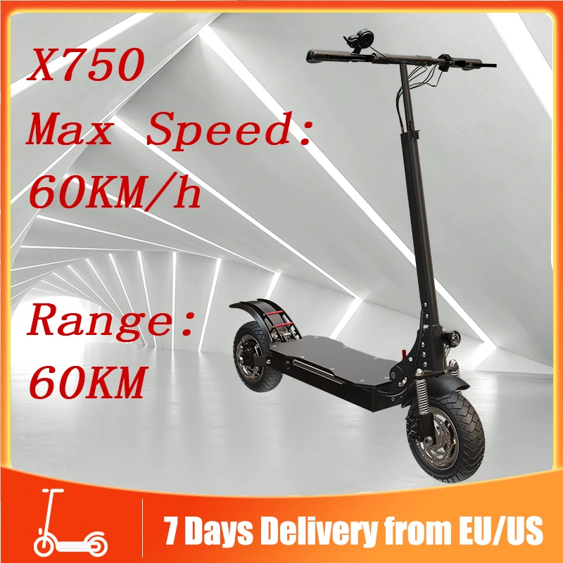 

Electric Scooter X750 48V 1300W with 20AH Battery and with Long Range Foldable E Scooters 60KM/H Max Speed for Adults and Unisex