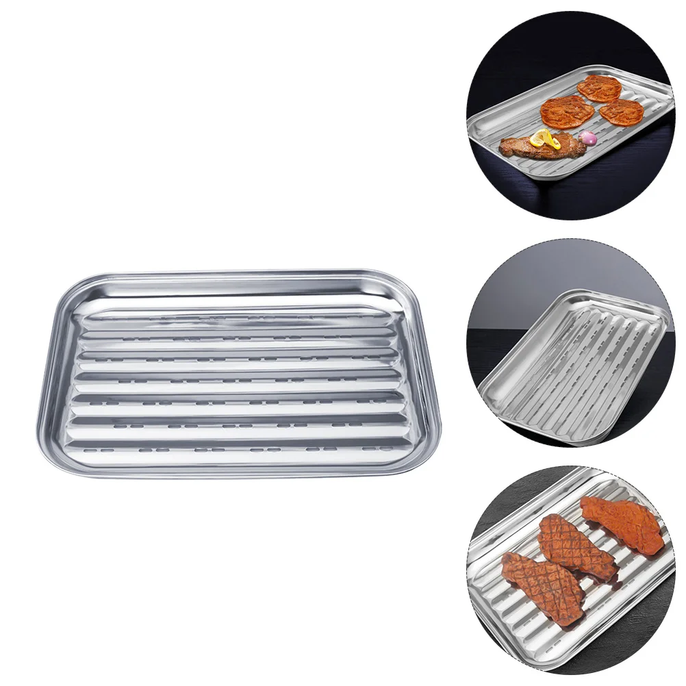 

Stainless Steel Plate Barbecue Grilled Fish Tray Container Barbecue Basket