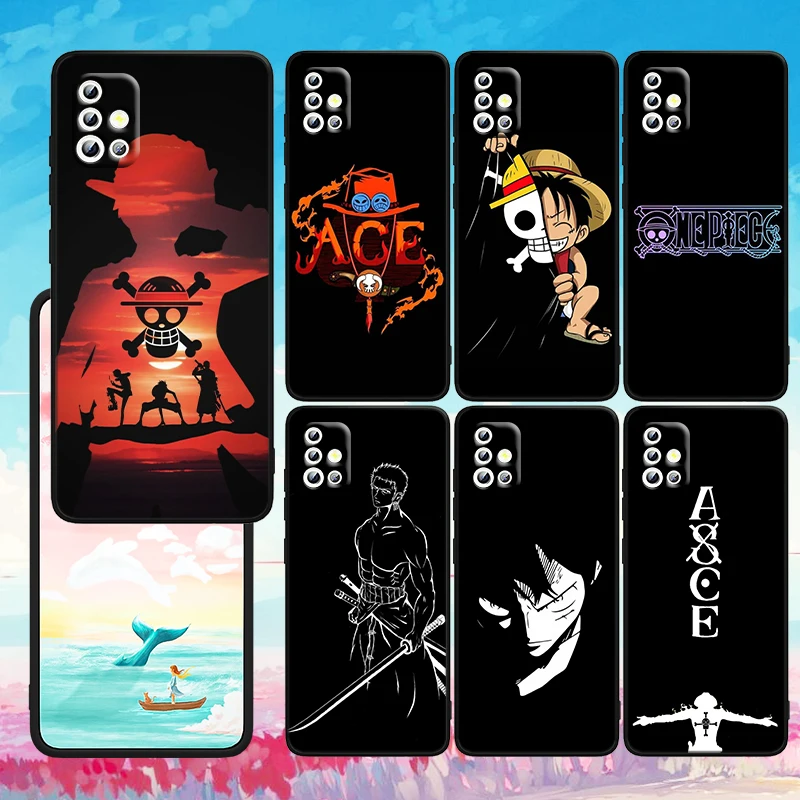 

One Piece Anime Cartoon For Samsung S21 Plus Ultra S20 FE A52 A12 5G A8 A7 A6 A5 j4 j5 j6 j7 j8 2018 2017 Black Phone Case