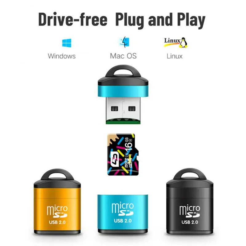 

Smart All In One Mini High Speed USB 2.0 Card Reader TF Micro SD Memory Card Adapter For Computer Laptop Phone Accessories