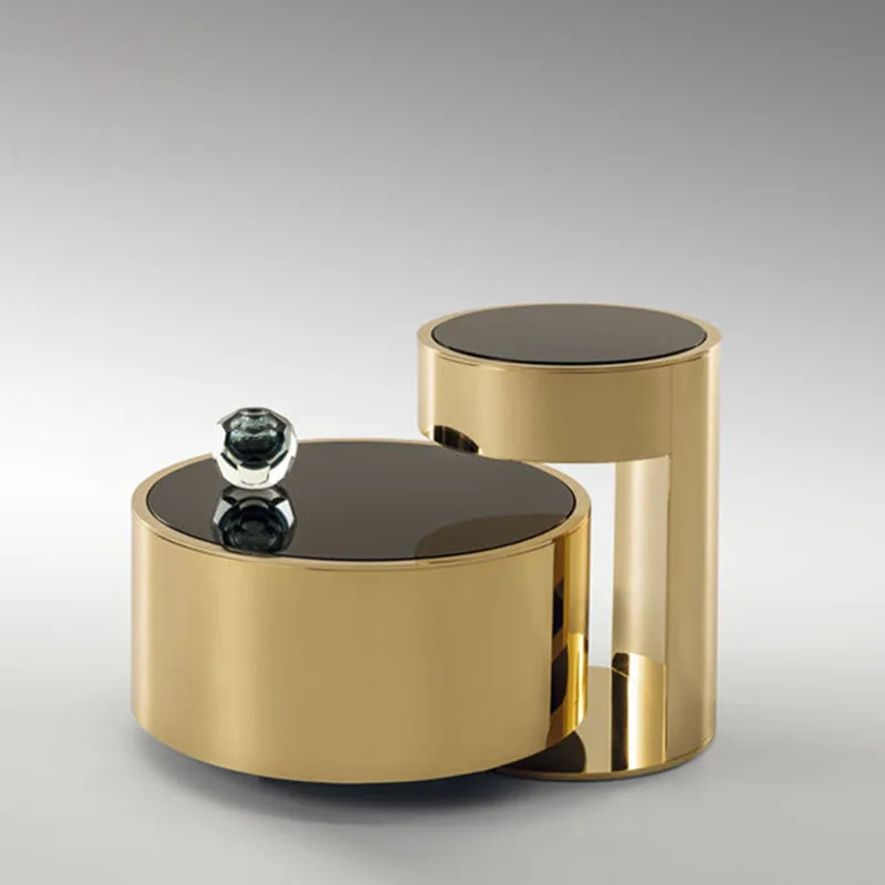 

High quality modern simple coffee table corner table small round table sales department Hotel Villa stainless steel