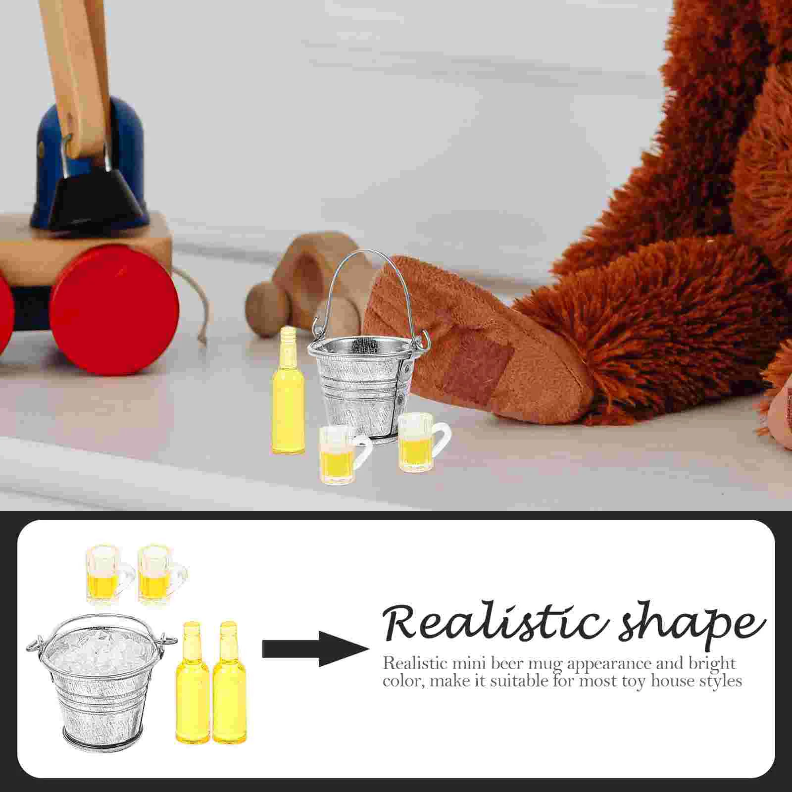 Мини-набор для пивной бутылки декор кубик льда миниатюрное ведро миниатюрные