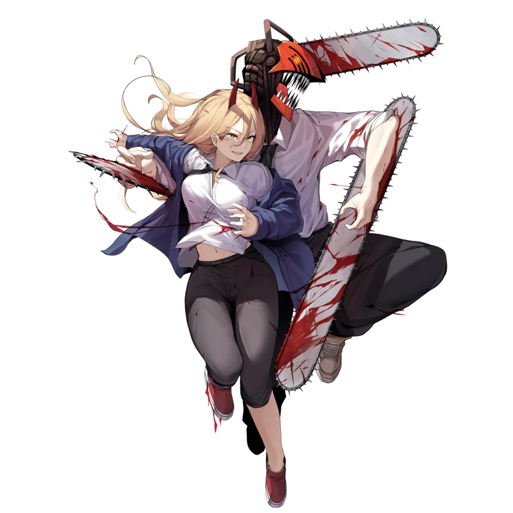 Модная крутая аниме наклейка Chainsawman на автомобиль, капот, ноутбук, мотор, подарок, домашняя настенная наклейка, декоративные автомобильные аксессуары