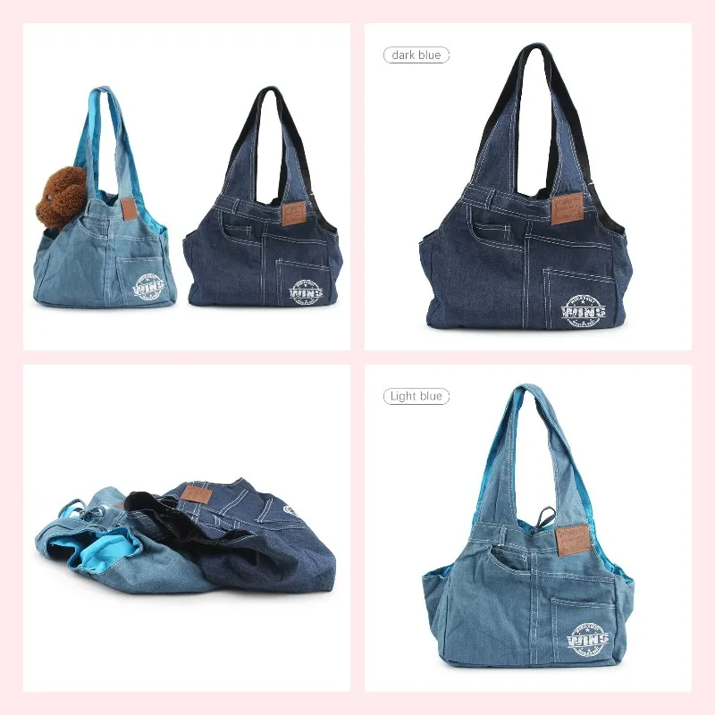 

Mini Dog Carrying Bags Denim Travel Shoulder Bag For Puppy Cat Pet Carriers Dogs Bag