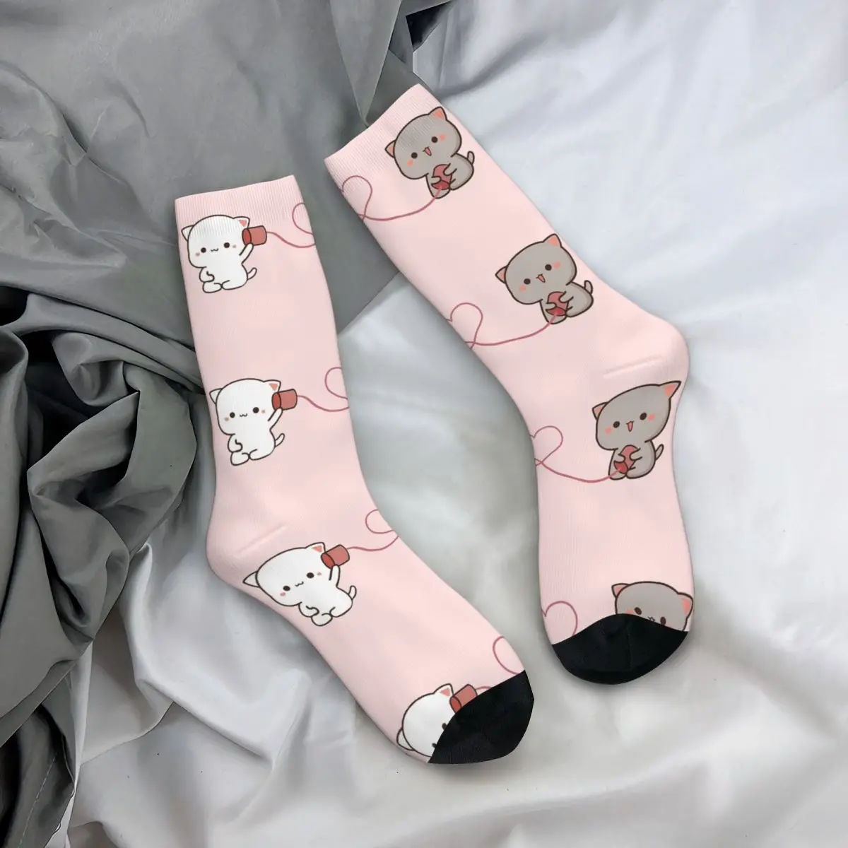 

New Men's Socks Hip Hop Peach And Goma Mochi Cat Sock Cute Bear Graphic Women Sock Spring Summer Autumn Winter