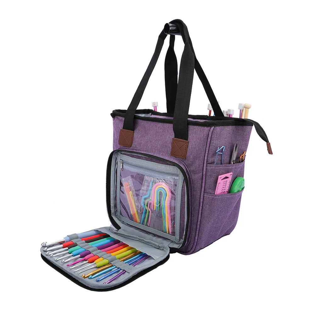 Crochet Knitting Storage Bag For Needles And DIY Needle Arts Craft Yarn Hook Sewing Tools |