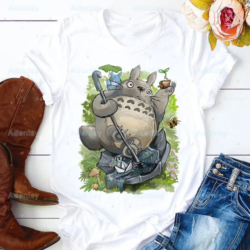 

Totoro Studio Ghibli Women Summer Short Sleeve Fashion T-shirts Harajuku Kawaii Top T Shirt Tee Miyazaki Hayao Anime T-Shirt