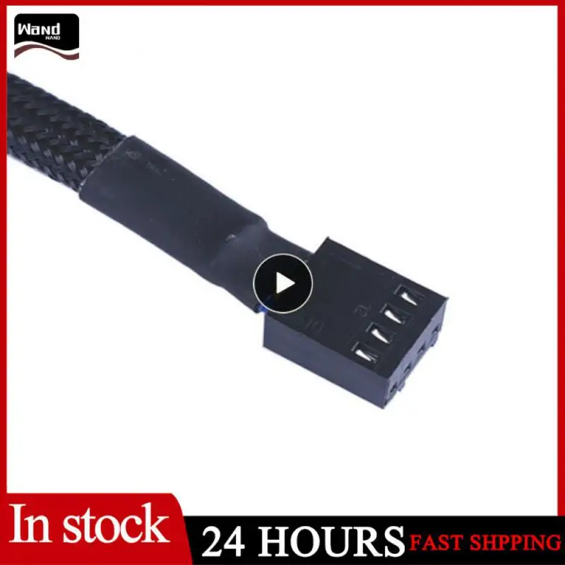 

Computer Hub Expansion Cable Share Interface Fan Hub Adapter 4pin Interface Pastable Power Cable Computer Cable Black Pvc