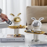 cute rabbit astronaut nordic home decor accessories kawaii accessories indoor figurines candy jewelry storage room decoration