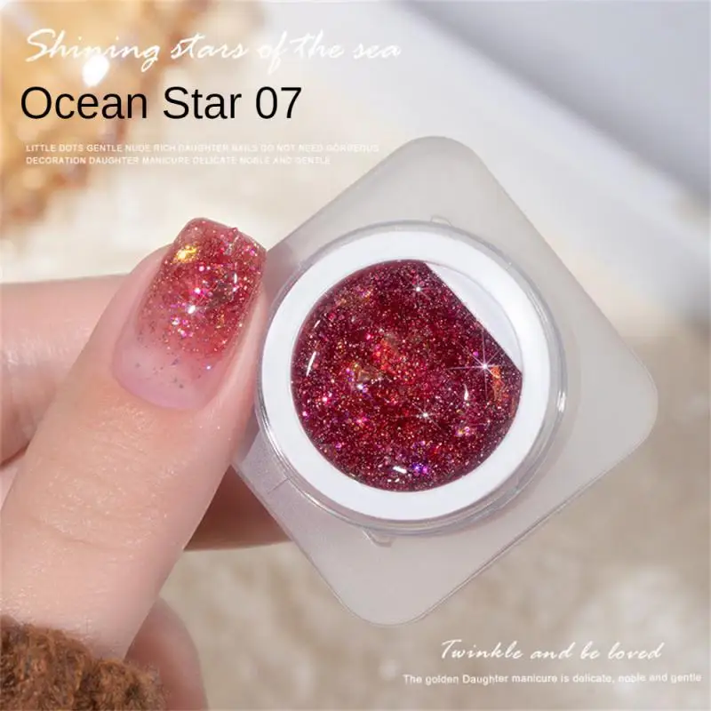 

XEIJAYI Ocean Heart Colorful Shining Chip Broken Diamond Can Armor Oil Gel Nail Shop Suitable For Phototherapy Gel