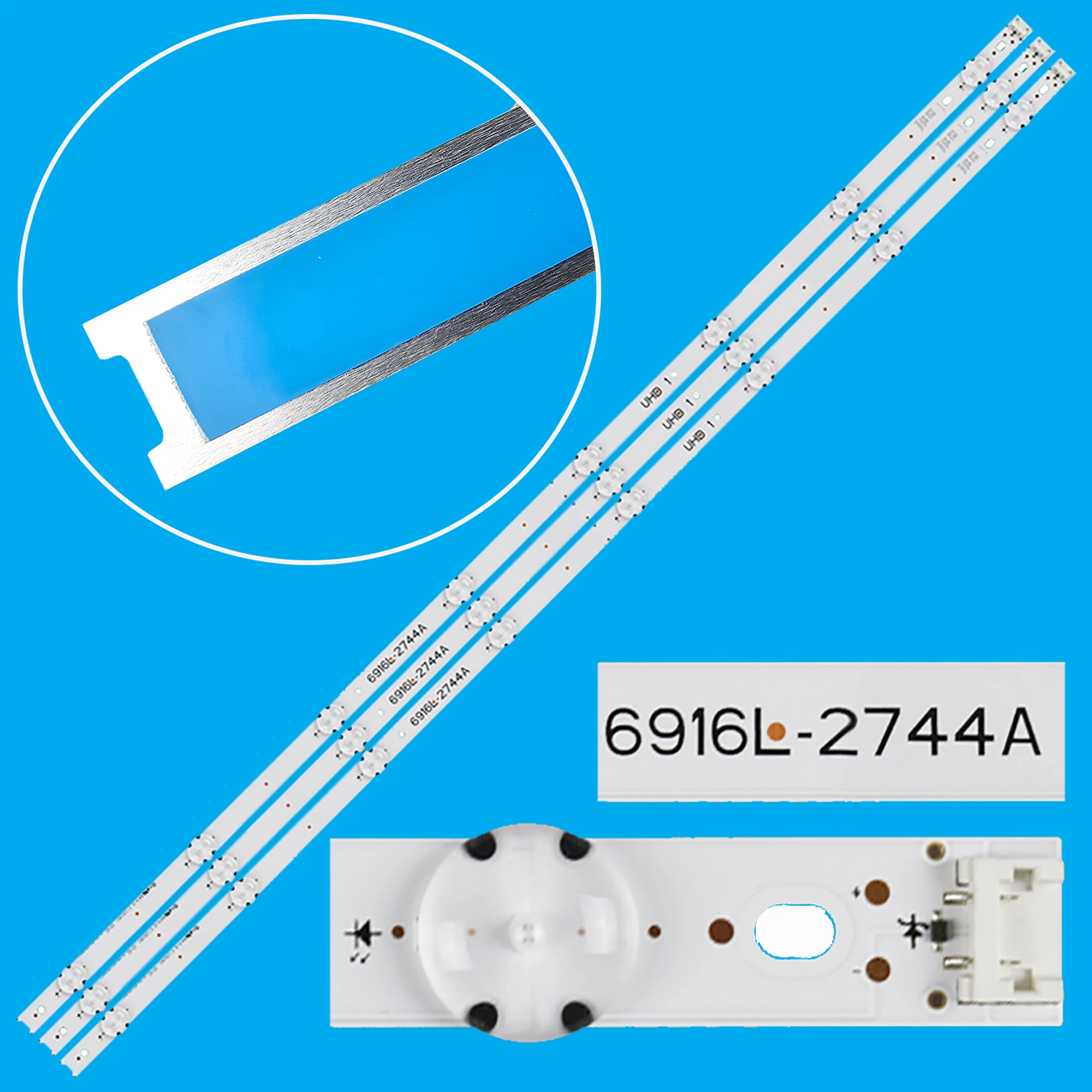 

Светодиодная лента подсветки для 43UH610A 43UH603V 43UH620V 43UH610T 43UH630V 43UH603V 43'' V16.5 ART3 2744 REV0.1 UHD 1 43UH6030