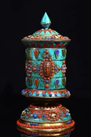 8 tibetan temple collection old bronze tessellation gem dzi beads turquoise prayer wheel chanting buddhist utensils town house