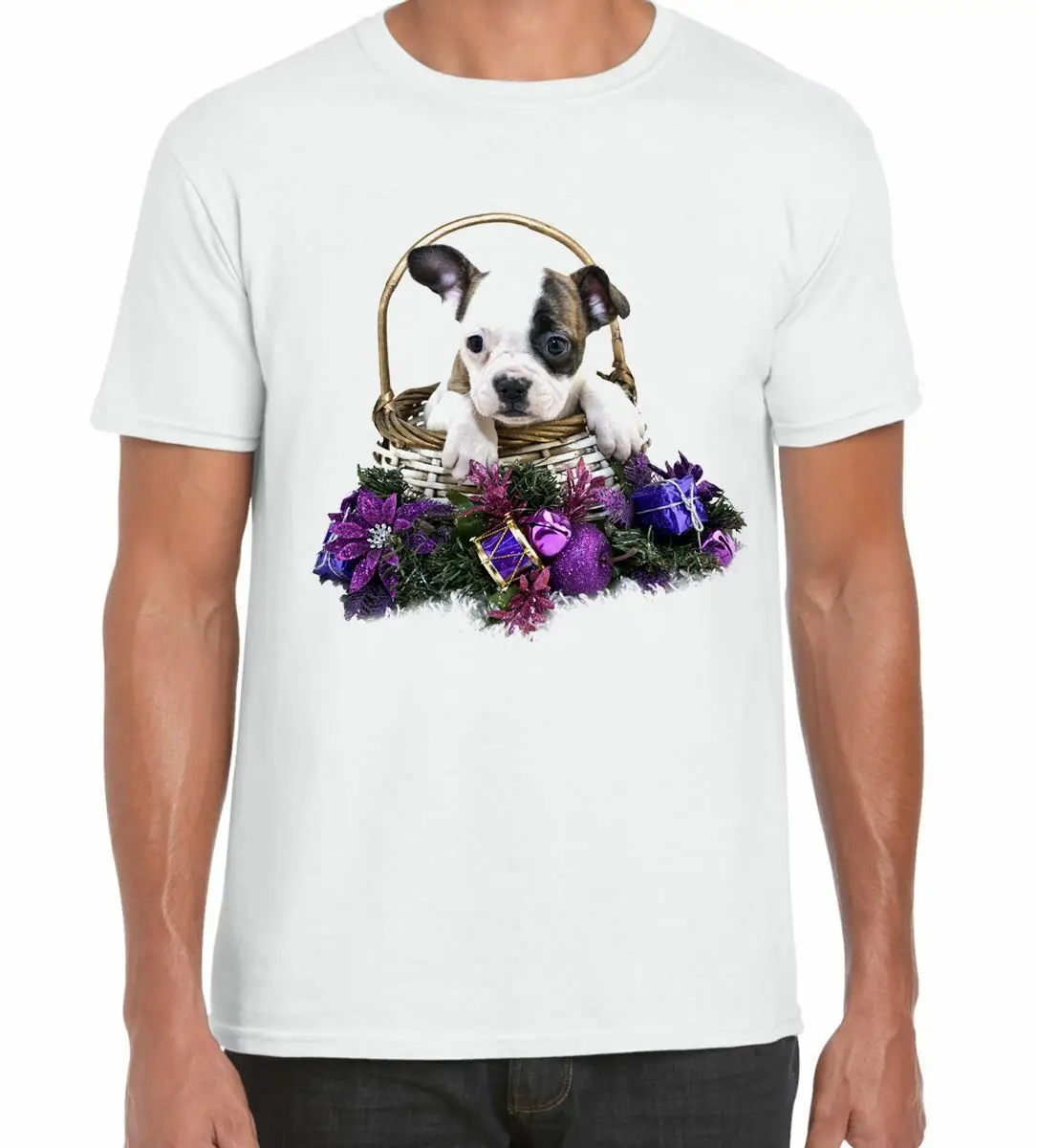 Мужская футболка PEDRAZA Хлопок Рождественская с изображением французского