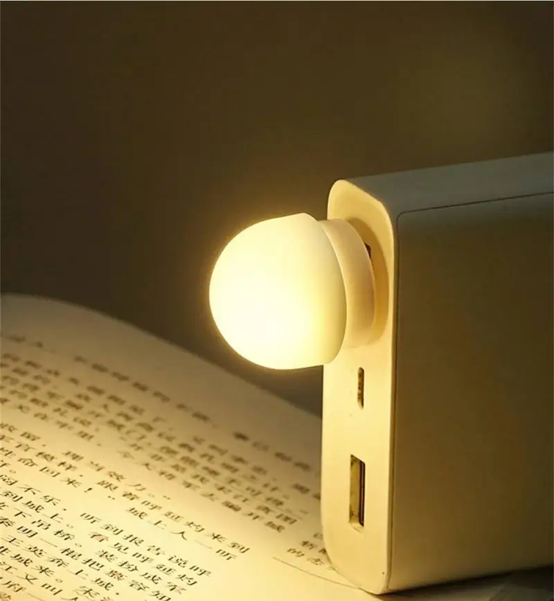 

USB Night Light Mini LED Night Light USB Plug Lamp Power Bank Charging USB Book Lights Small Round Reading Eye Protection Lamps
