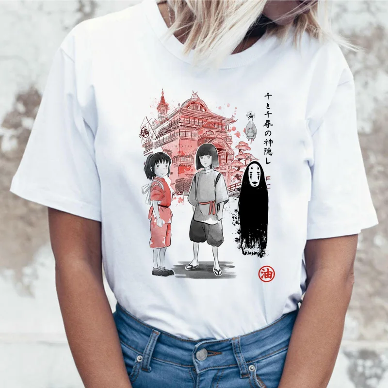 

Spirit Away Studio Ghibli Japanese Anime Totoro Miyazaki Hayao Anime T shirt t-shirt women female femme cartoon clothes T shirt